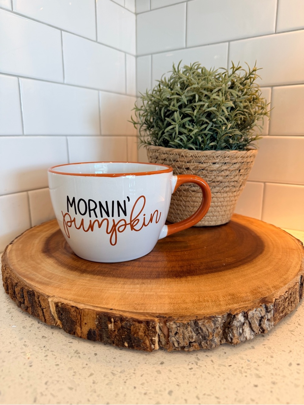 Fall Coffee Mug -  'Mornin' Pumpkin' Large Ceramic Coffee Mug